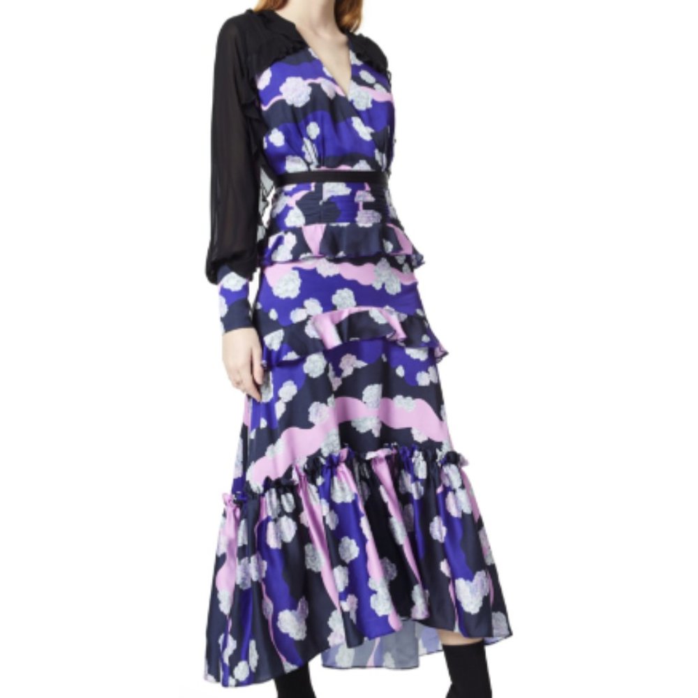 Blue and Purple Full Length Dress